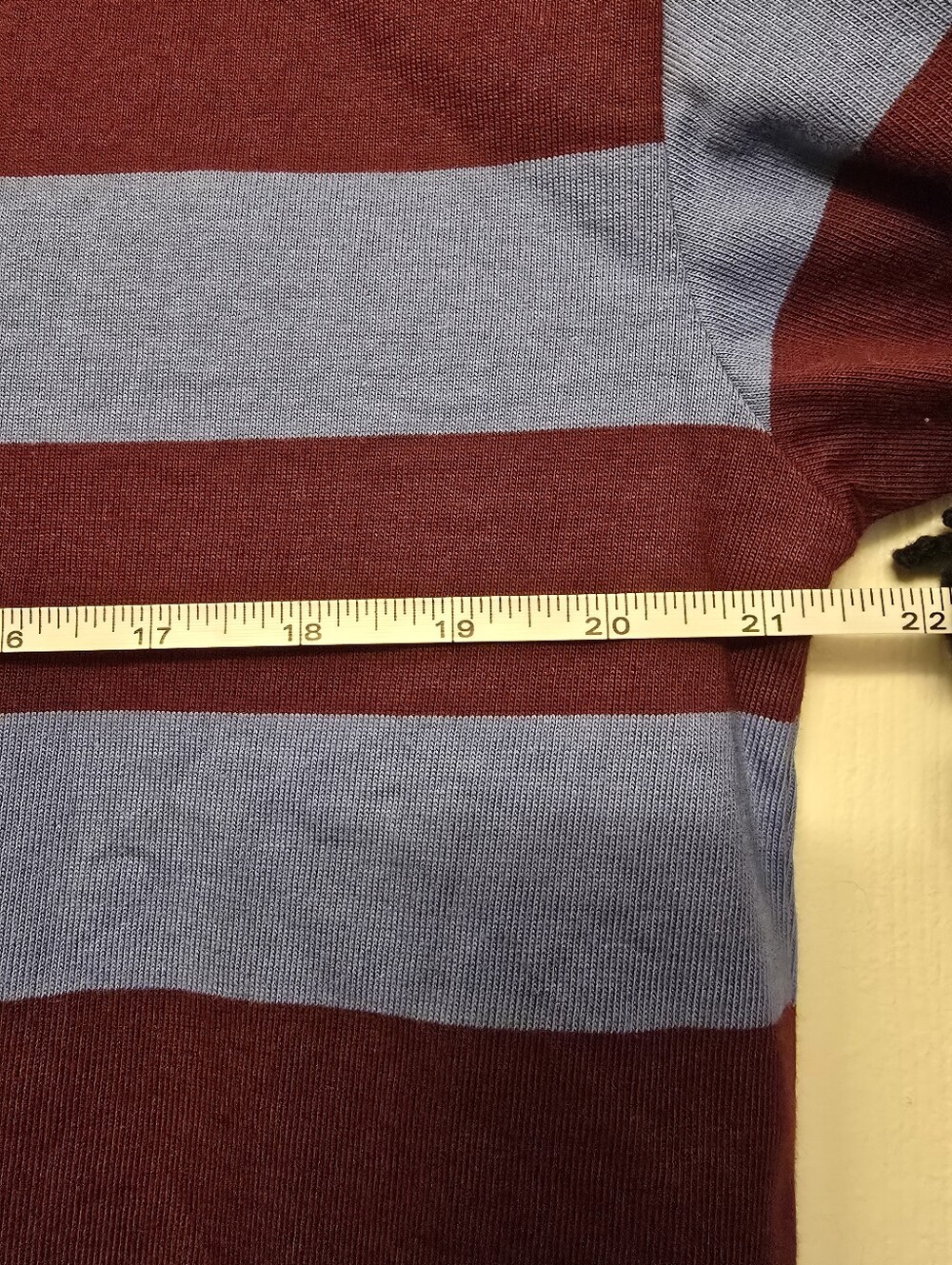 NWT J. Crew Factory Striped Rugby Polo Top, Blue and Burgundy - Size L - Picture 7 of 8